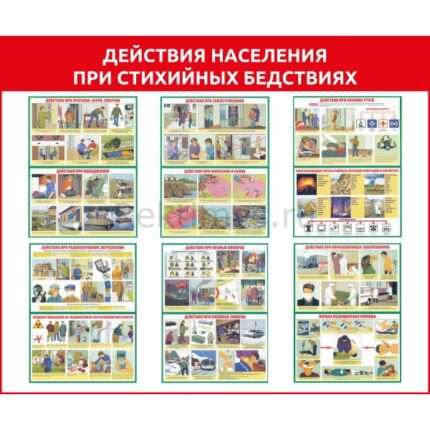Стенд "Действия населения при стихийных бедствиях"
