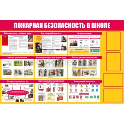 Стенд 4 кармана "Пожарная безопасность в школе"
