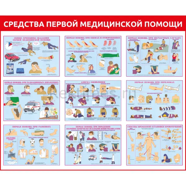 Средства первой медицинской помощи 120х100 Cтенд "Средства первой медицинской помощи" — изображение 1